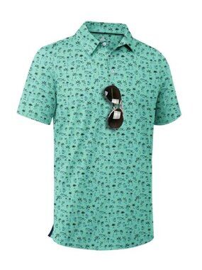 Mens Golf Polo Shirt Short Sleeve Moisture Wicking UPF 30 Performance Activewear